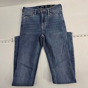 nwt Hollister High-Rise Super Skinny Jeans W25 L29 Blue Denim‎ Women's